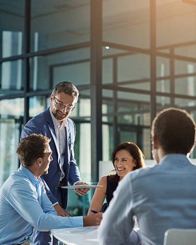 Shot of businesspeople having an office meeting